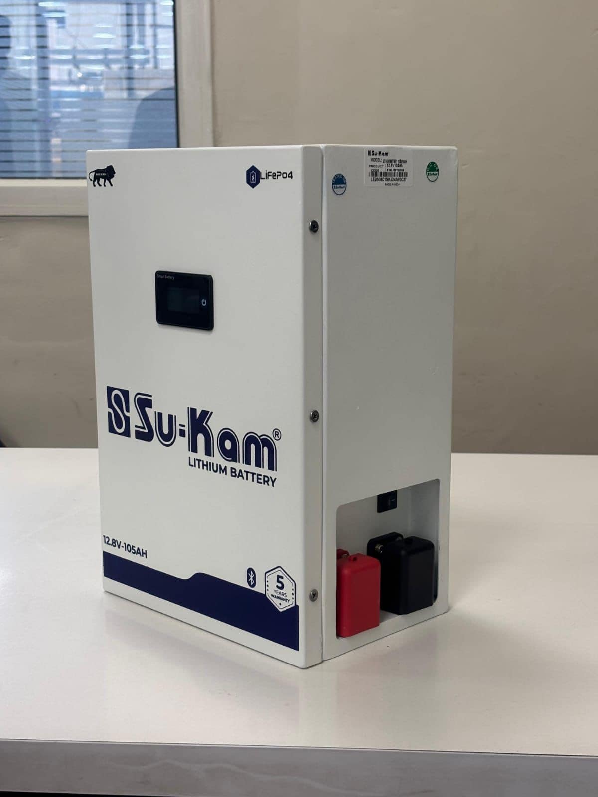 Sukam 12.8V Lithium Battery 1 Su-Kam hybrid inverter unit with front display and side vents