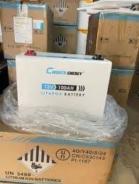 Cworth 12V Lithium Battery 7 Cworth Energy battery unit in shrink wrap on a shipping carton
