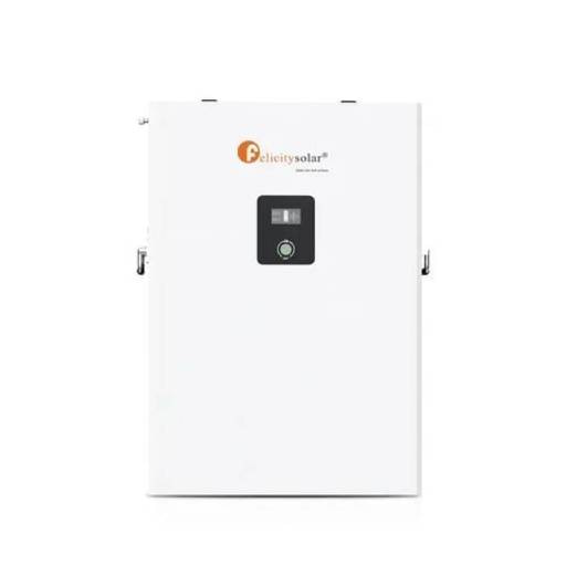 Felicity 10kwh Lithium Battery 4 Front view of a white Felicity Solar inverter unit on a plain background